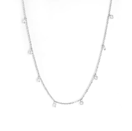 the dahlia necklace in silver