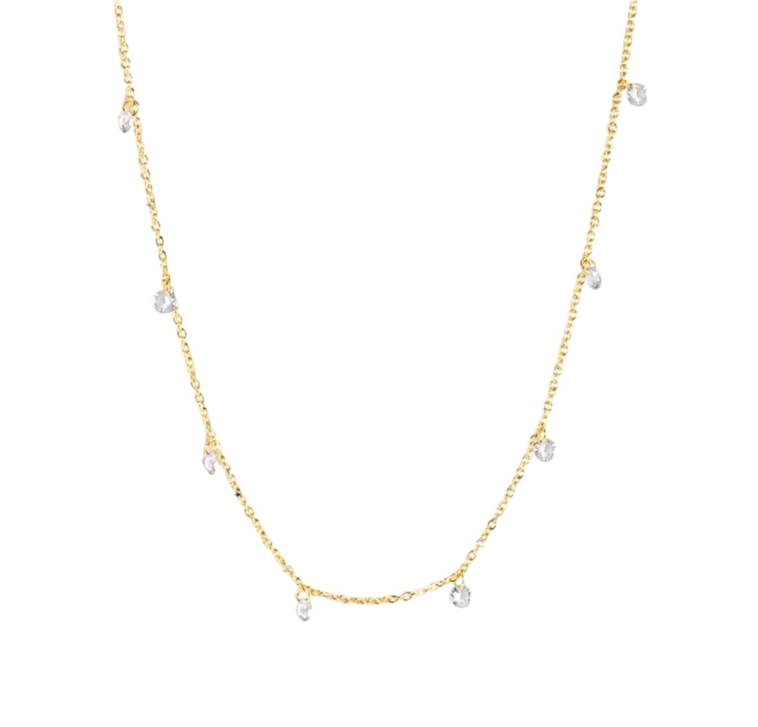 the dahlia necklace in gold