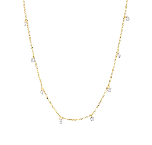 the dahlia necklace in gold